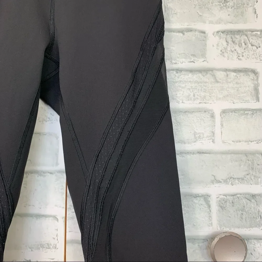 Lululemon Never Still Crop 21 Leggings Black High Rise Size 6